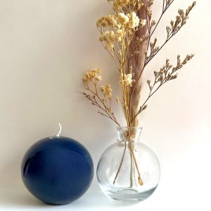 Housedeco-מארז מעוצב נר כדור כחול ואגרטל