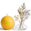 Ronari Home-מארז מעוצב נר כדור צהוב גדול ואגרטל