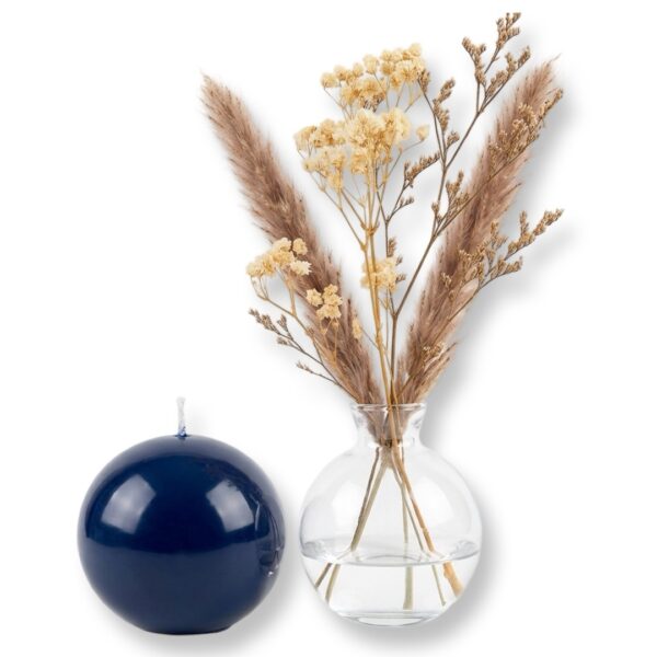 Ronari Home-מארז מעוצב נר כדור כחול ואגרטל