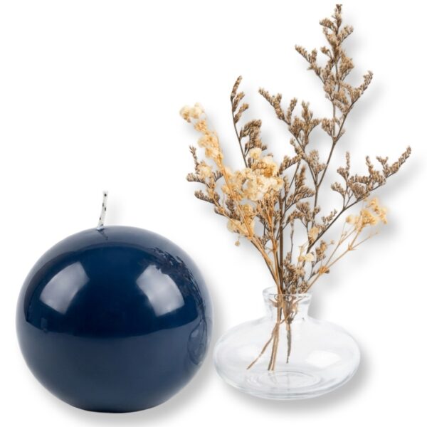 Ronari Home-מארז מעוצב נר כדור כחול גדול ואגרטל