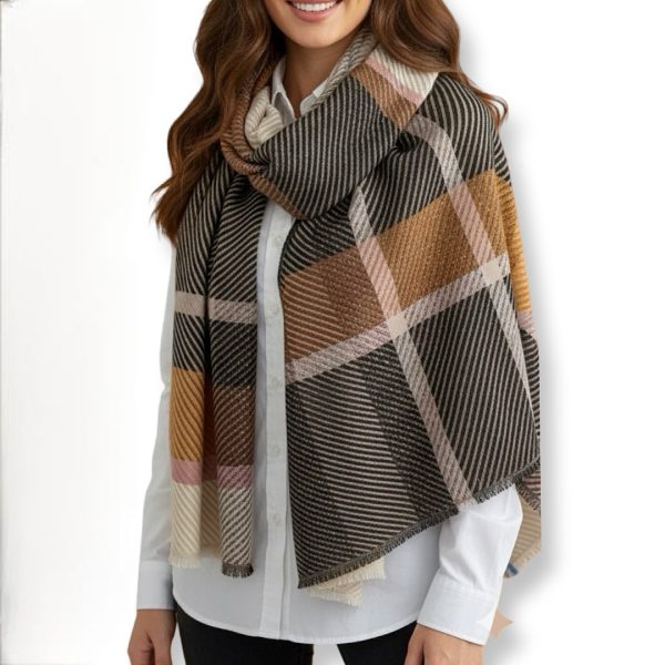 Vince Camuto | צעיף גדול מנצנץ יוקרתי חום וינס קמוטו