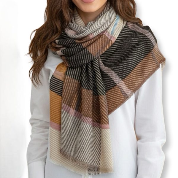 Vince Camuto | צעיף גדול מנצנץ יוקרתי חום וינס קמוטו