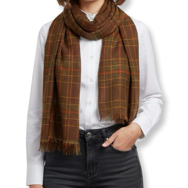 Patricia Nash | צעיף חום משבצות מעוצב פטריציה נאש