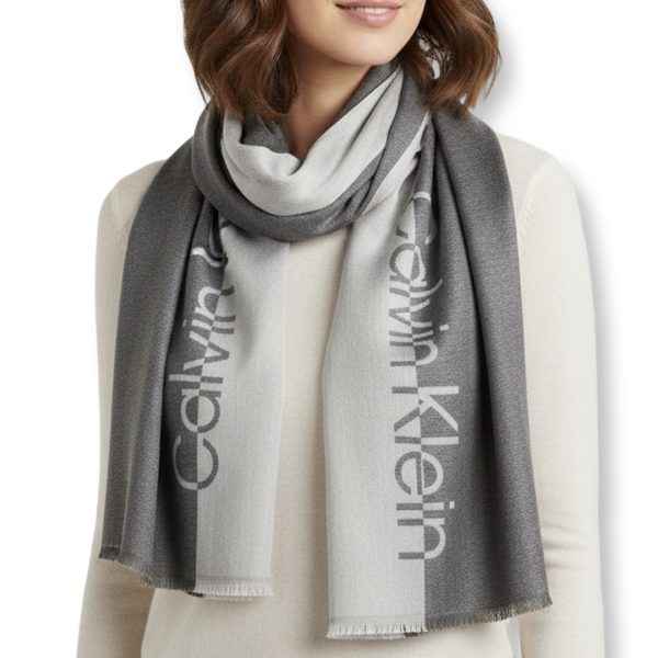 Calvin Klein | צעיף אופנתי לוגו אפור כהה קלוין קליין