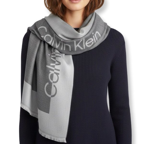 Calvin Klein | צעיף אופנתי לוגו אפור כהה קלוין קליין
