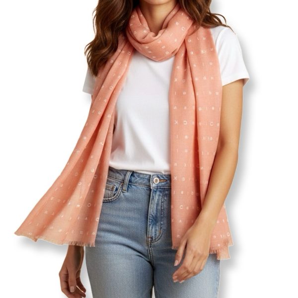 Calvin Klein | צעיף אופנתי אפרסק לוגו קלוין קליין