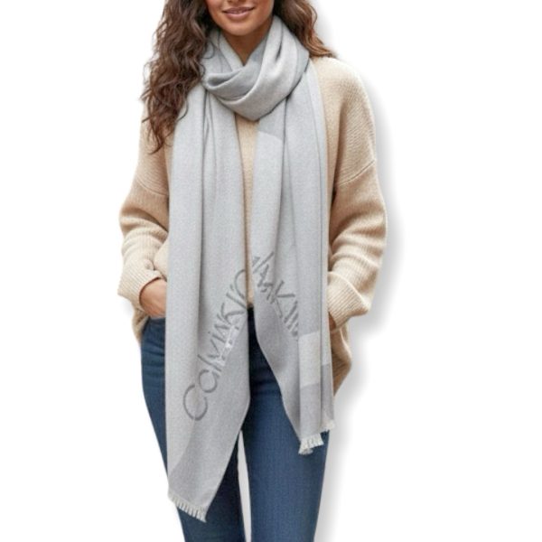 Calvin Klein | צעיף אופנתי לוגו אפור קלוין קליין