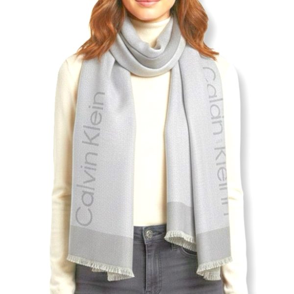 Calvin Klein | צעיף אופנתי לוגו אפור קלוין קליין