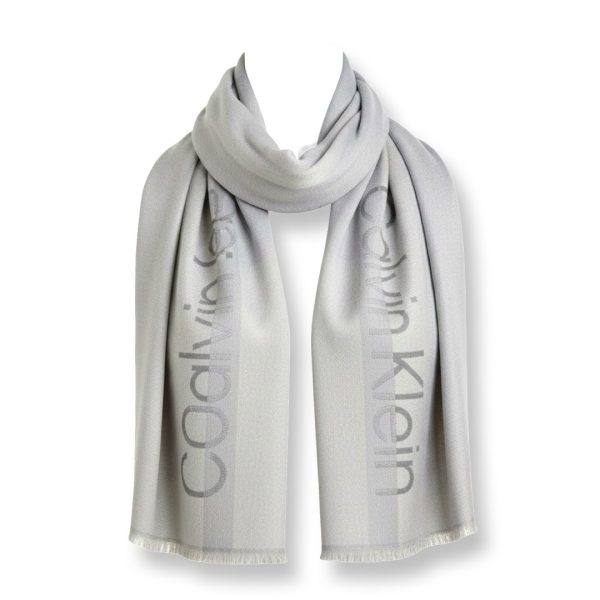 Calvin Klein | צעיף אופנתי לוגו אפור קלוין קליין