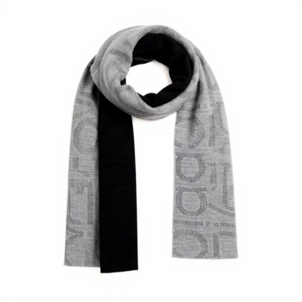 Calvin Klein | צעיף אופנתי אפור/שחור לוגו קלוין קליין