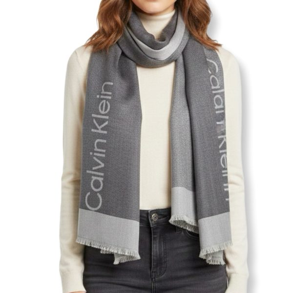 Calvin Klein | צעיף אופנתי לוגו אפור כהה קלוין קליין