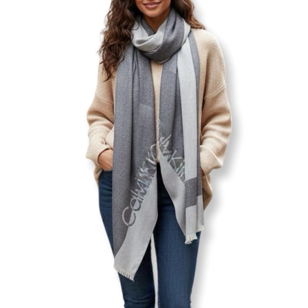 Calvin Klein | צעיף אופנתי לוגו אפור כהה קלוין קליין