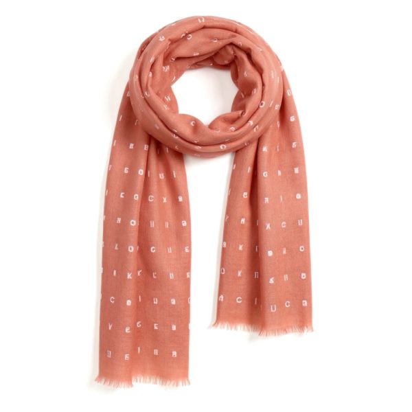 Calvin Klein | צעיף אופנתי אפרסק לוגו קלוין קליין