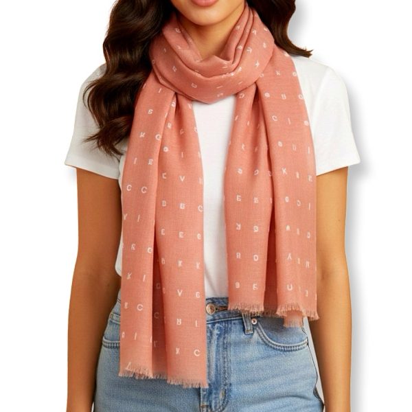 Calvin Klein | צעיף אופנתי אפרסק לוגו קלוין קליין