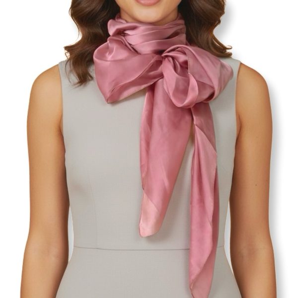 BravaModa | צעיף סאטן יוקרתי גדול ורוד בראווהמודה