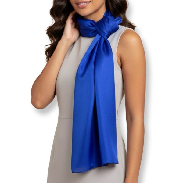 BravaModa | צעיף סאטן יוקרתי גדול כחול בראווהמודה