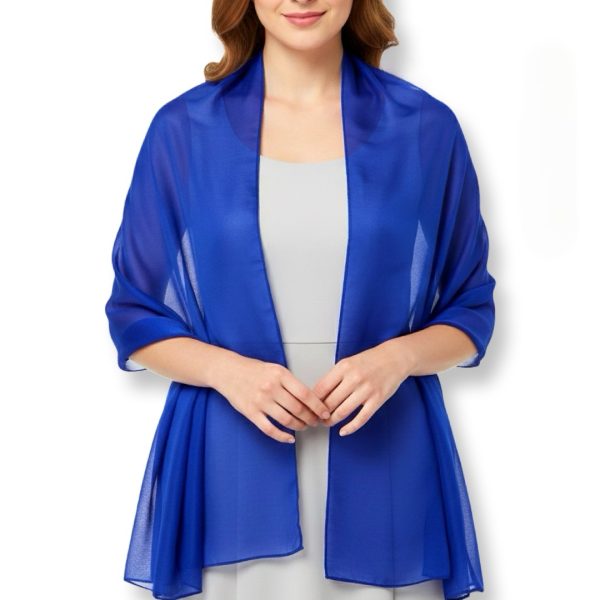 BravaModa | צעיף סאטן יוקרתי גדול כחול בראווהמודה