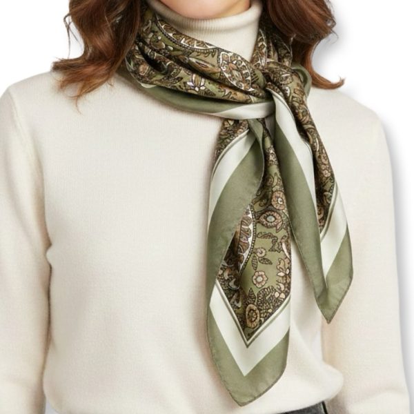 Seta | צעיף פייזלי צבע זית סטה