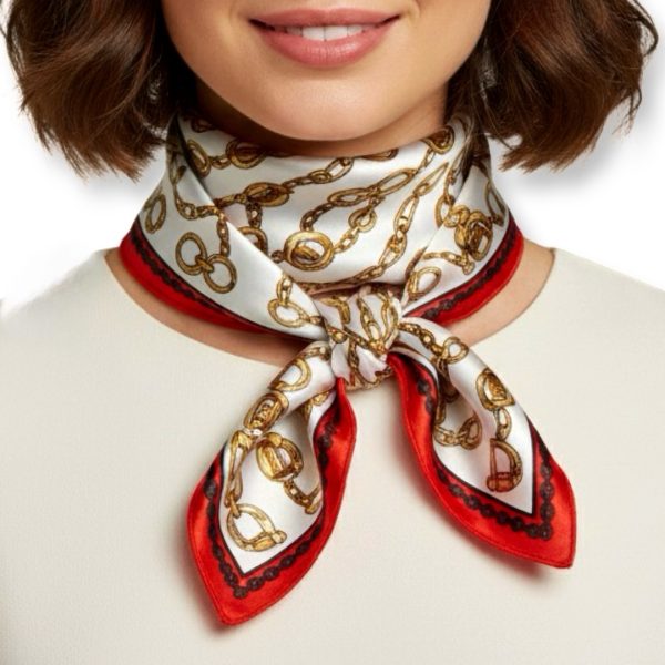 Seta | צעיף פייר צבעוני פס כתום סטה