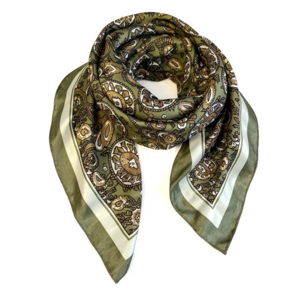 Seta | צעיף פייזלי צבע זית סטה