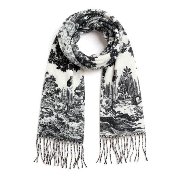 Baidi | צעיף מודפס אופנתי גדול שחור-אופוויט באידי