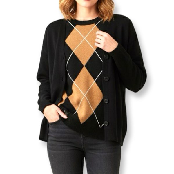 Maryley | קרדיגן דק אופנתי בצבע שחור מארילי