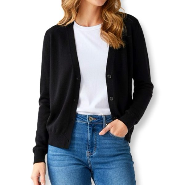 Maryley | קרדיגן דק אופנתי בצבע שחור מארילי