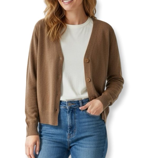 Maryley | קרדיגן דק אופנתי בצבע חום מארילי