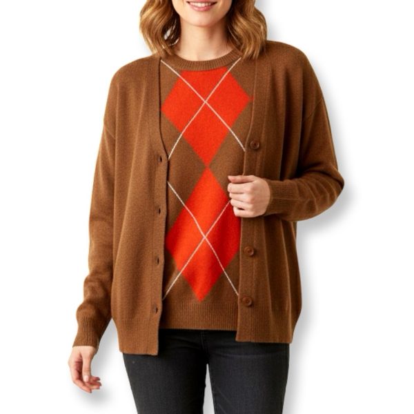 Maryley | קרדיגן דק אופנתי בצבע חום מארילי