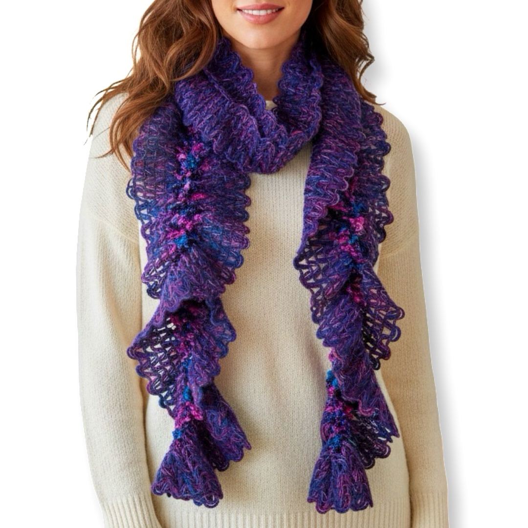 Charter Club | צעיף שניל סרוג כחול-סגול צ׳רטר קלאב