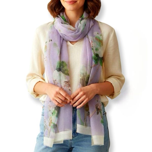 Cejon | צעיף גדול לילך פרחוני סג’ון