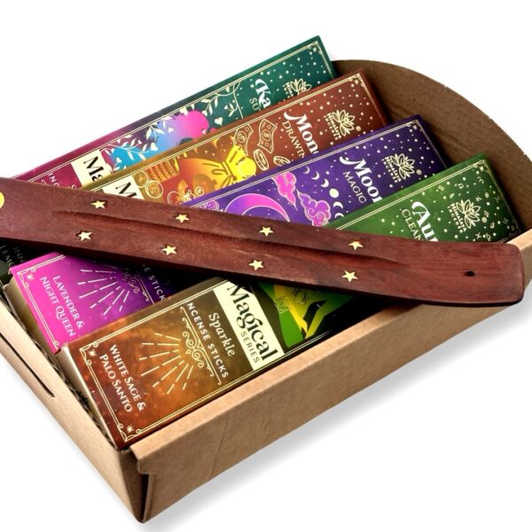Incense | מארז 4 קטורות הימלאי פרימיום ״טיהור זימון שפע ואהבה״ ומעמד קטורת