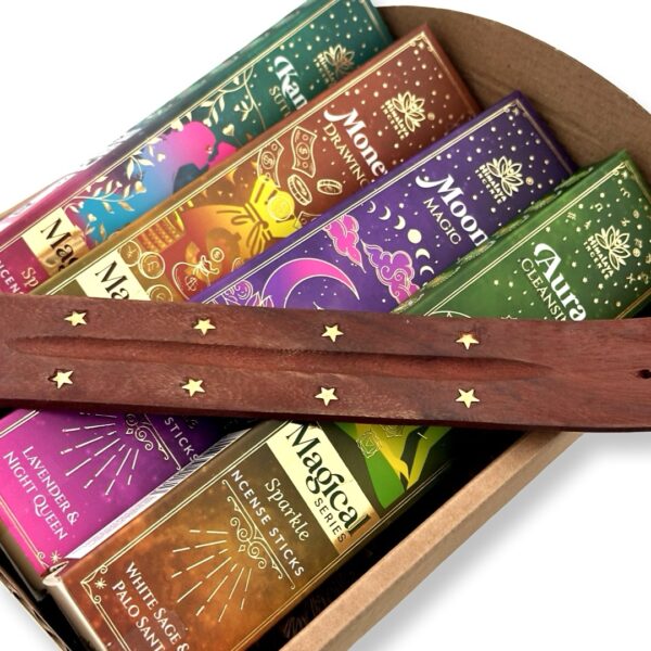 Incense | מארז 4 קטורות הימלאי פרימיום ״טיהור זימון שפע ואהבה״ ומעמד קטורת
