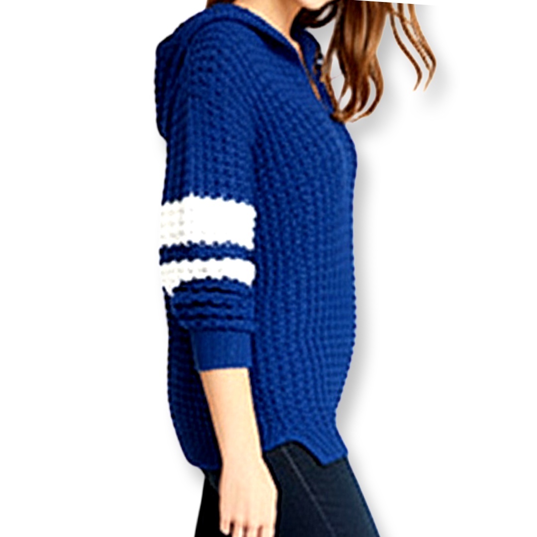 UltraFlirt | סריג/קפוצ’ון אוקספורד כחול אולטראפלירט