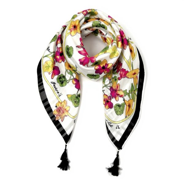 Ronari | צעיף פונפונים שחורים פלר