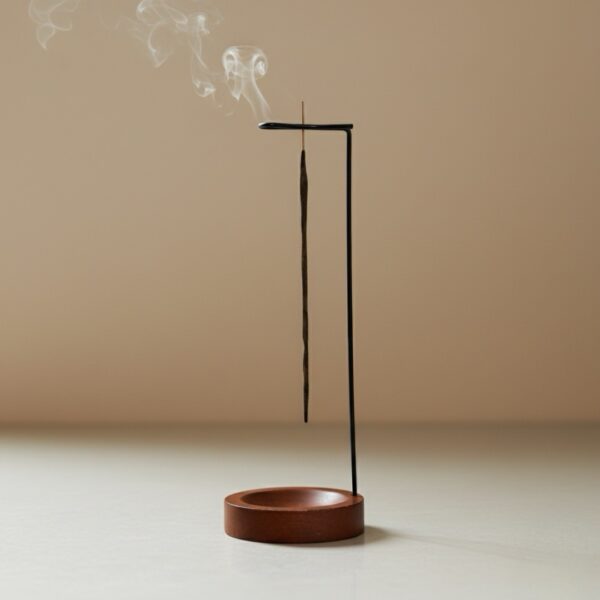 Incense | מעמד/מחזיק קטורת מעוצב עם מגש עץ חום