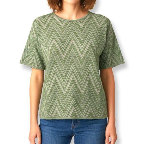 Missoni | חולצת סריג מנצנצת בטקסטורת זיג-זג גרייני מיסוני