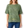Missoni | חולצת סריג מנצנצת בטקסטורת זיג-זג גולדגרין מיסוני