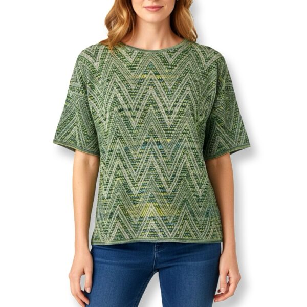 Missoni | חולצת סריג מנצנצת בטקסטורת זיג-זג גולדגרין מיסוני