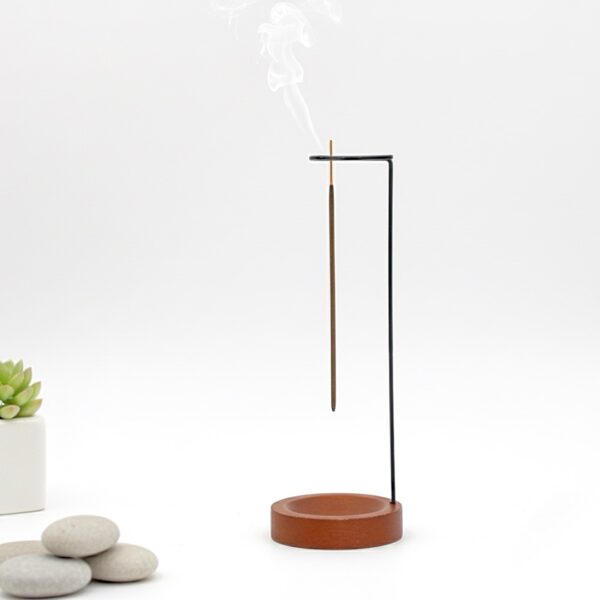 Incense | מעמד/מחזיק קטורת מעוצב עם מגש עץ חום