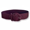 LeaLab | חגורה קלועה רחבה נמתחת צבע בורדו ליאלב