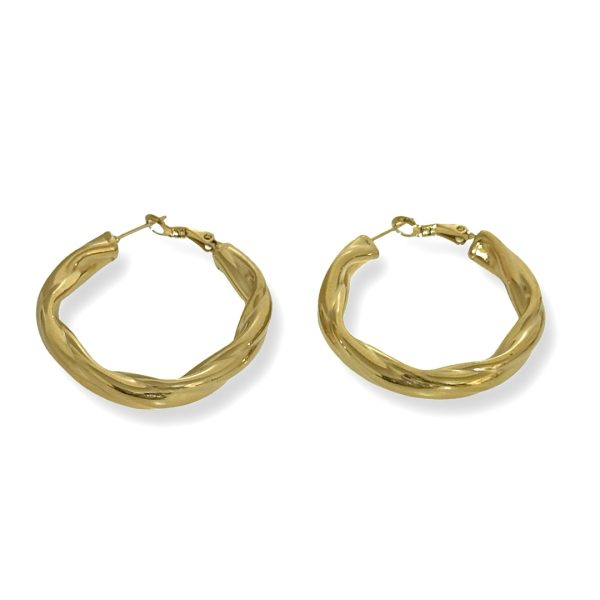 Charm -עגילי חישוק 'קרואסון' זהב צ'ארם