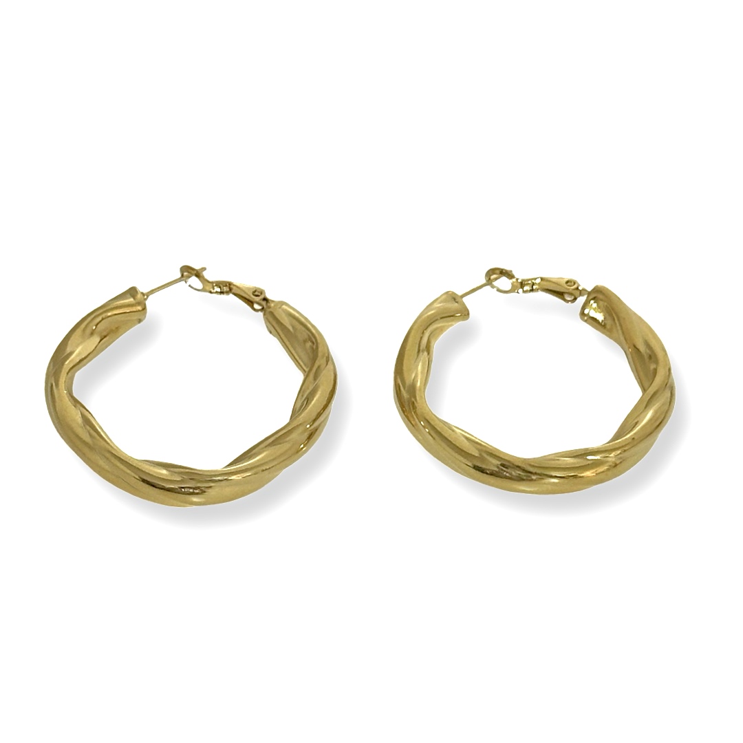 Charm -עגילי חישוק 'קרואסון' זהב צ'ארם