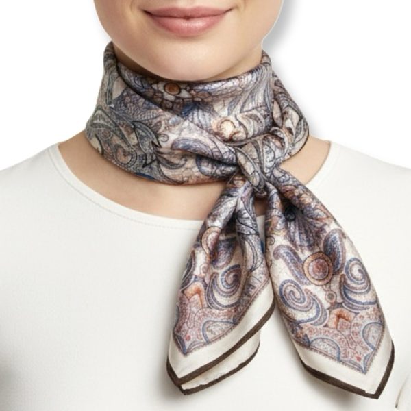 Seta | צעיף משי דו-צדדי פייזלי ומשבצות צבעוני סטה