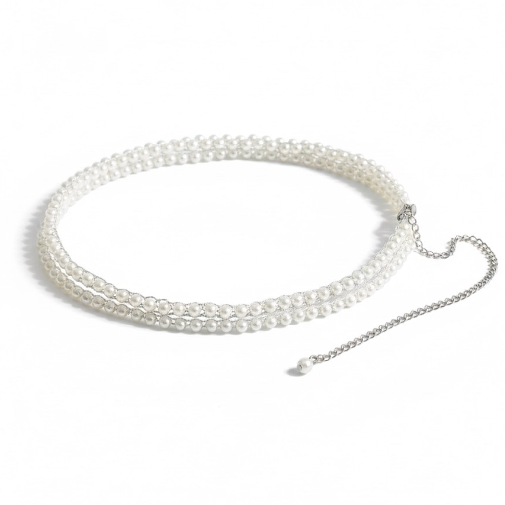 LeaLab | חגורת שרשרת פנינים כפולה ליאלב