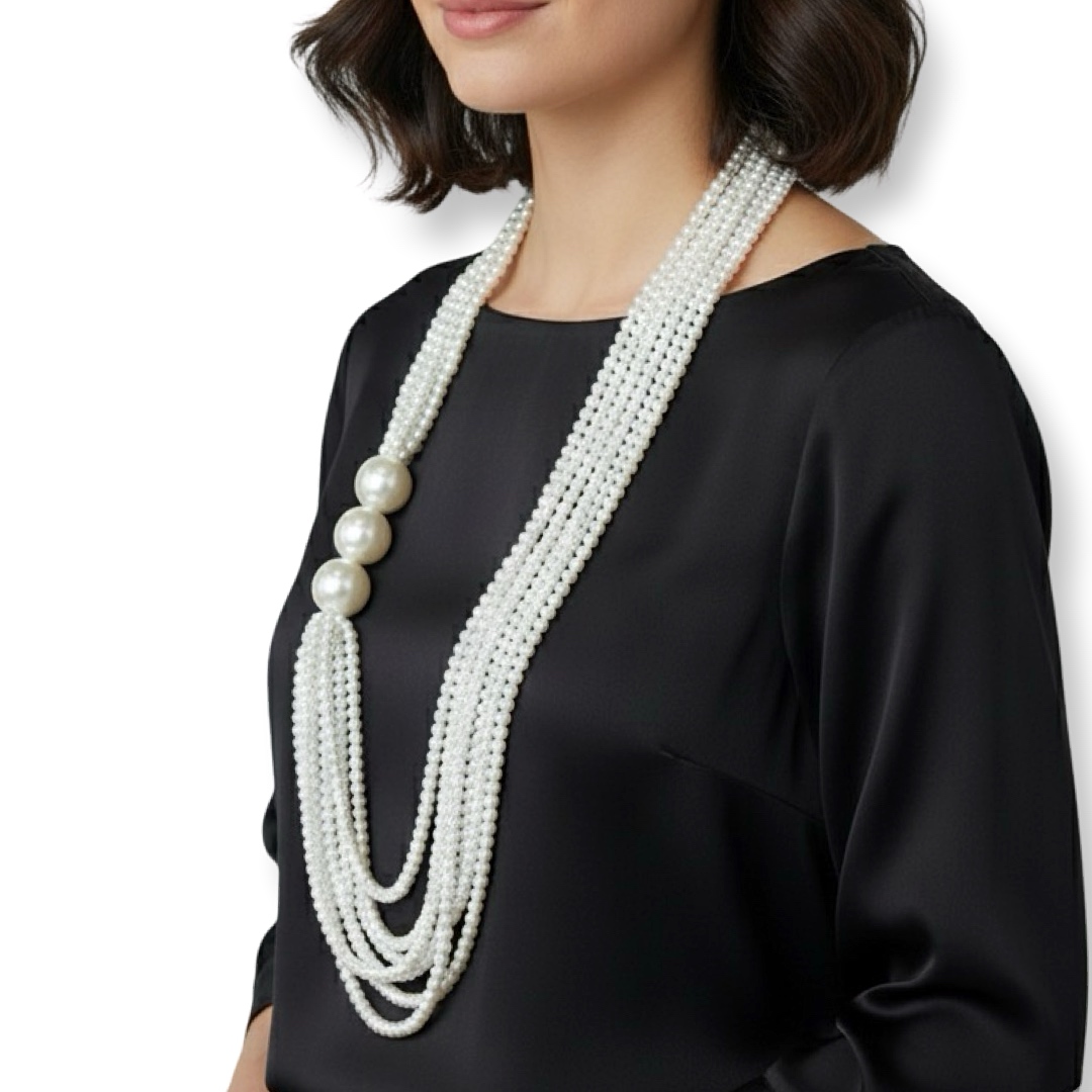 Joyas -מחרוזת ״פנינים״ ארוכה טריו חרוזים מודרנית ג'ויה