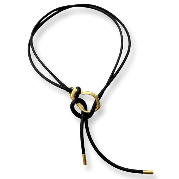 LeaLab | חגורת קשירה מעוצבת ואלגנטית עם אבזם זהב צבע שחור ליאלב