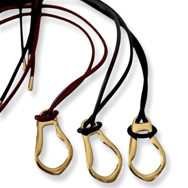 LeaLab | חגורת קשירה מעוצבת ואלגנטית עם אבזם זהב צבע שחור ליאלב