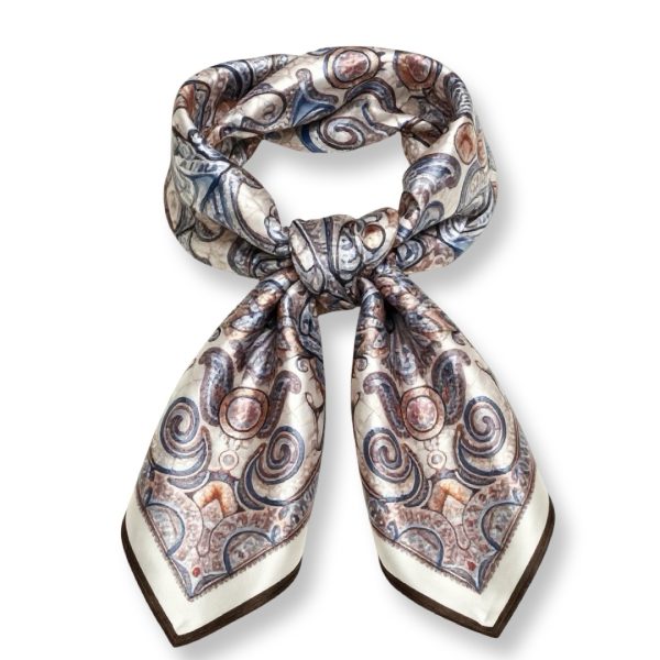 Seta | צעיף משי דו-צדדי פייזלי ומשבצות צבעוני סטה