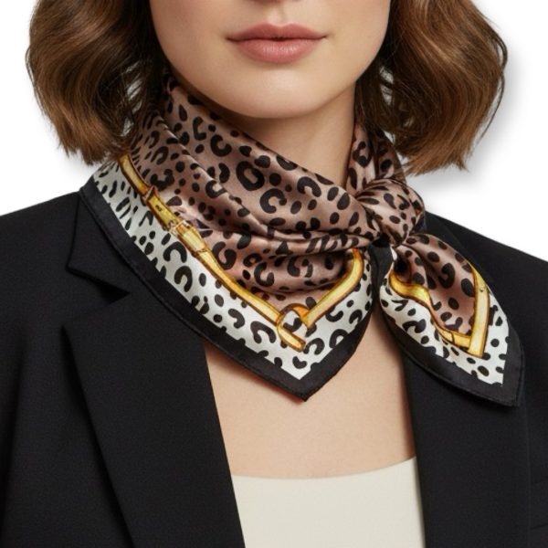 Seta | צעיף משי מנומר בראון-שחור סטה